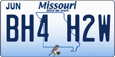 MO license plate BH4H2W