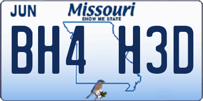 MO license plate BH4H3D
