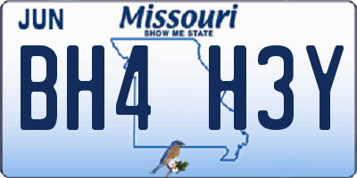MO license plate BH4H3Y