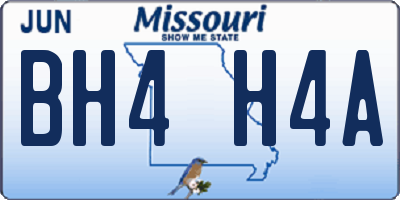 MO license plate BH4H4A