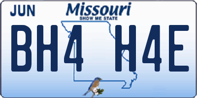 MO license plate BH4H4E