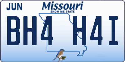 MO license plate BH4H4I