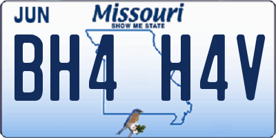 MO license plate BH4H4V