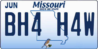 MO license plate BH4H4W