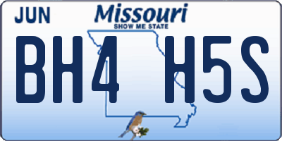 MO license plate BH4H5S