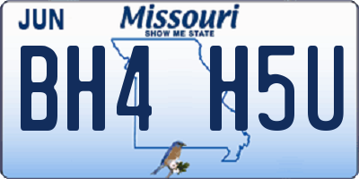 MO license plate BH4H5U