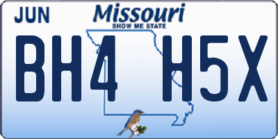 MO license plate BH4H5X