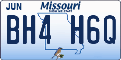 MO license plate BH4H6Q