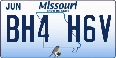MO license plate BH4H6V