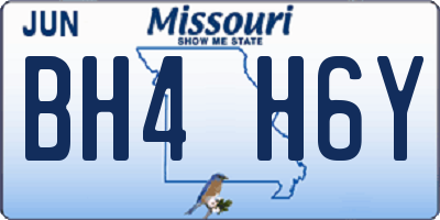MO license plate BH4H6Y
