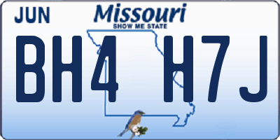 MO license plate BH4H7J