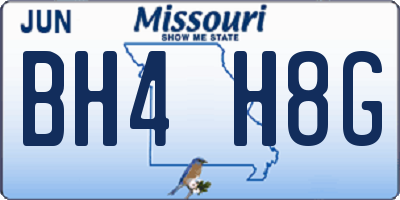 MO license plate BH4H8G
