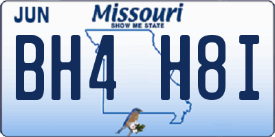 MO license plate BH4H8I