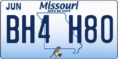 MO license plate BH4H8O