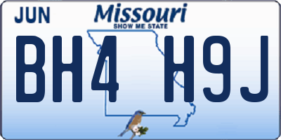 MO license plate BH4H9J