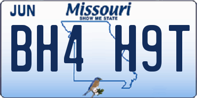 MO license plate BH4H9T