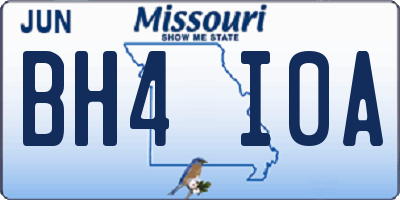 MO license plate BH4I0A