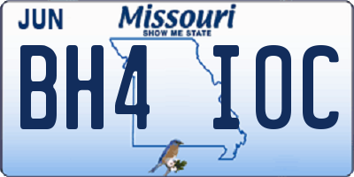 MO license plate BH4I0C
