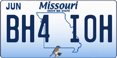 MO license plate BH4I0H