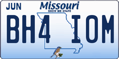 MO license plate BH4I0M