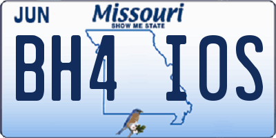MO license plate BH4I0S