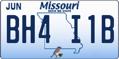 MO license plate BH4I1B