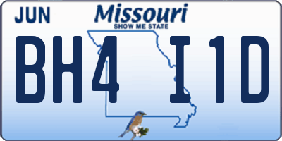 MO license plate BH4I1D