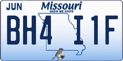 MO license plate BH4I1F