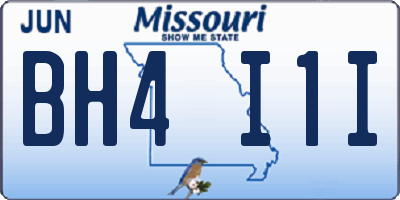 MO license plate BH4I1I