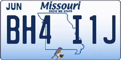 MO license plate BH4I1J