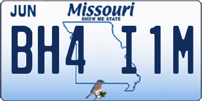 MO license plate BH4I1M