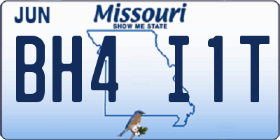 MO license plate BH4I1T