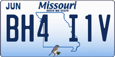 MO license plate BH4I1V