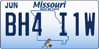 MO license plate BH4I1W
