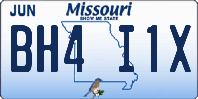 MO license plate BH4I1X