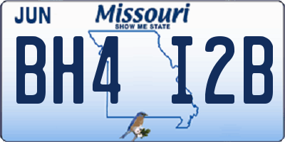 MO license plate BH4I2B