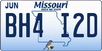 MO license plate BH4I2D
