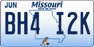 MO license plate BH4I2K