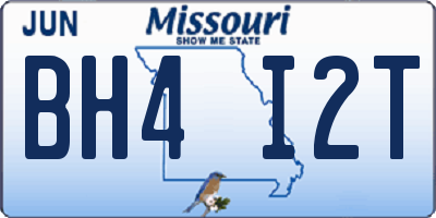 MO license plate BH4I2T