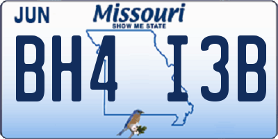 MO license plate BH4I3B