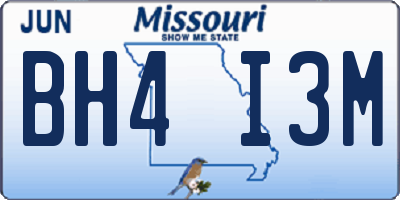 MO license plate BH4I3M