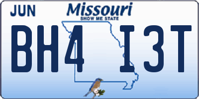 MO license plate BH4I3T