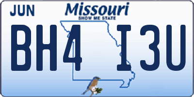 MO license plate BH4I3U