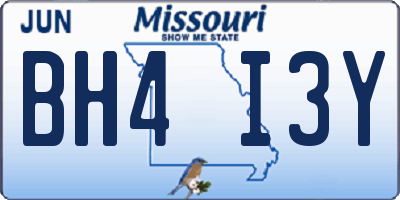 MO license plate BH4I3Y