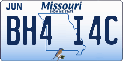 MO license plate BH4I4C