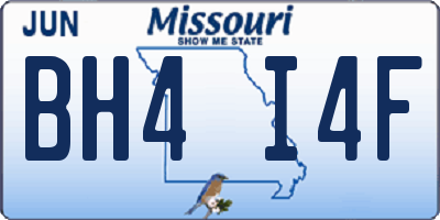 MO license plate BH4I4F