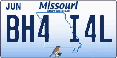 MO license plate BH4I4L