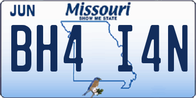 MO license plate BH4I4N