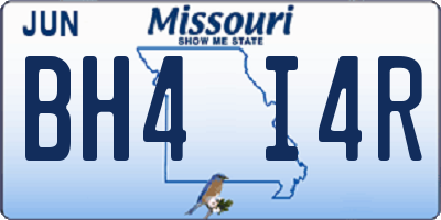 MO license plate BH4I4R