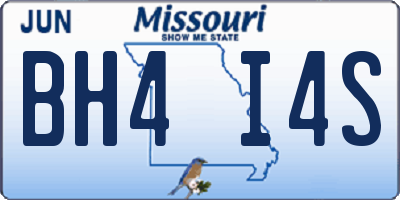 MO license plate BH4I4S